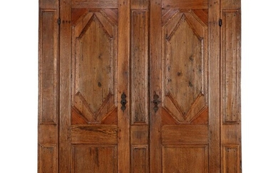 (-), Solid oak 2-door cabinet with panel doors...
