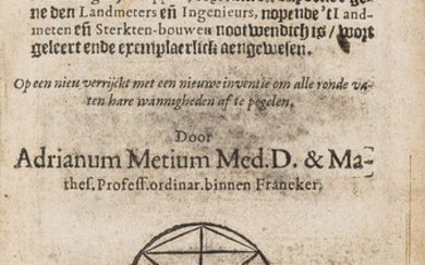 Metius (Adriaan) Manuale arithmetice & geometrie practice: in het welcke beneffens de Stock-rekeninghe ofte Rabdologia J. Nepperi, first edition, Amsterdam, Henderick Laurentsz, 1634.