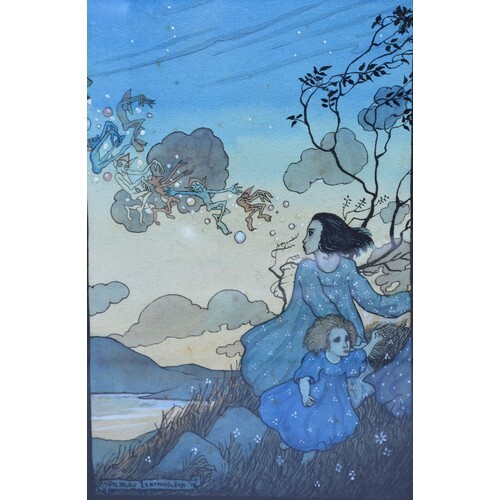 Michael Mac Liammoir 'Fairy Nights' watercolour, signed, 24 ...