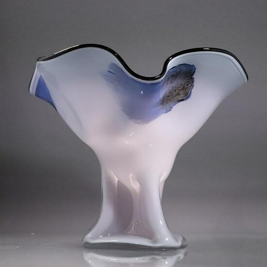Mid-Century Modern Cased Art Glass Flower Form Vase