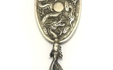 Mirror - .950 silver - China - Late 19th century