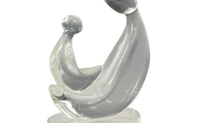 "Mother and Child" Murano Glass Sculpture