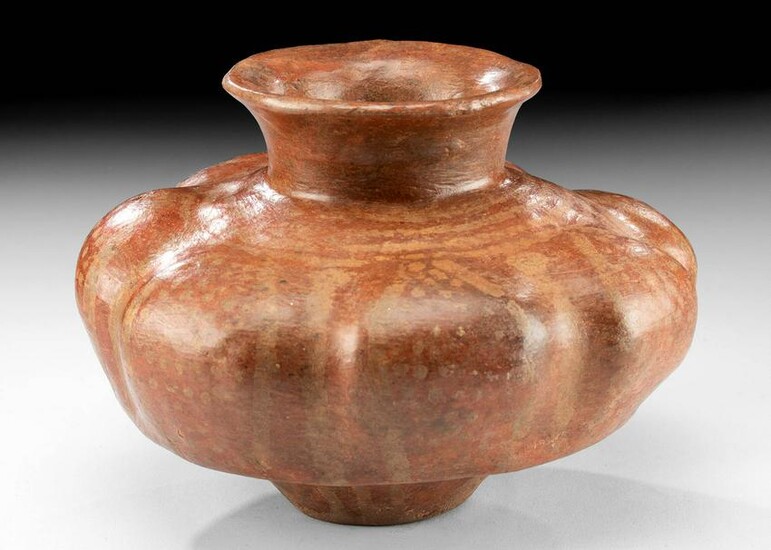 Nayarit Pottery Gourd Jar w/ Geometric Motifs