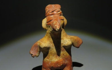 Nayarit, Western Mexico Terracotta Female Figure. 200-600 AD. 10.5 cm H. With Spanish export license.