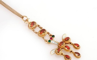 Necklace in 18K (750/°°) yellow gold, holding a...
