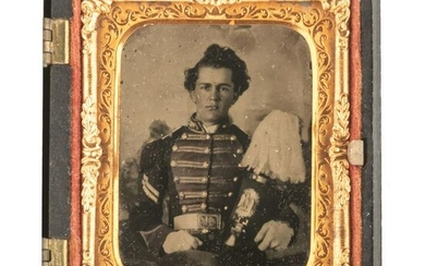 Ninth Plate Ruby Ambrotype of a Militia Corporal with