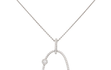 No Reserve - 18k white gold Carigi necklace set with approx. 1.05 ct. diamonds.