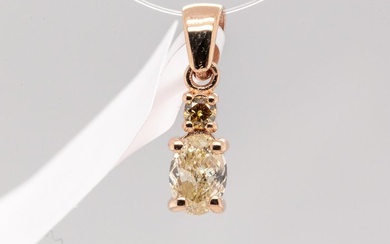 No Reserve Price - 0.34 tcw - Light Yellow - 14 kt. Pink gold - Pendant Diamond