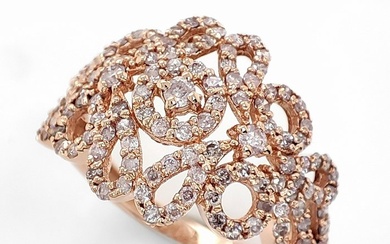No Reserve Price - 0.86 Carat Pink Diamond Ring - Ring Rose gold