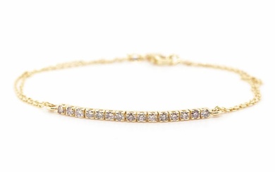 No Reserve Price - 14 kt. Yellow gold - Bracelet - 0.41 ct Diamond
