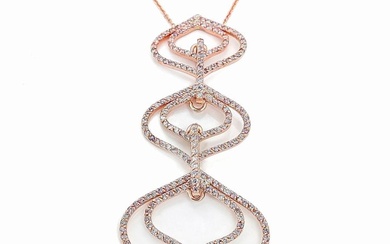 No Reserve Price - 1.63 Carat Pink Diamonds - Pendant - 14 kt. Rose gold