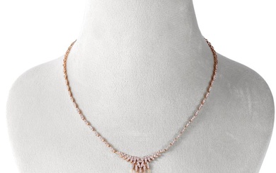 No Reserve Price - IGI 1.81 ct Natural Pink Diamonds - Necklace - 14 kt. Rose gold Diamond (Natural)