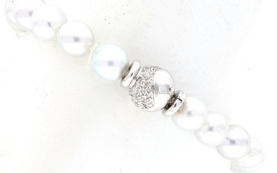 No Reserve Price - ReCarlo - Bracelet - 18 kt. White gold - 0.70 tw. Diamond (Natural) - Pearl