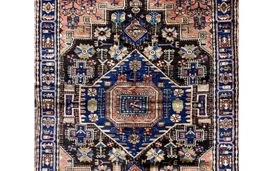 North West Persian Nahawand rug, medallion design, washed re...