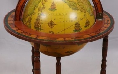 OLD WORLD STYLE, GLOBE/BAR ON STAND
