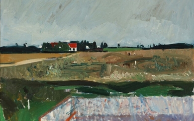 Olaf Rude: Landscape. Signed Olaf Rude 37. Oil on canvas 73×100 cm.