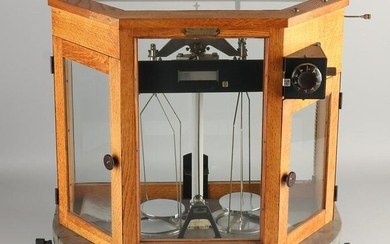 Old balance scale for laboratory.&#160 Oak.&#160