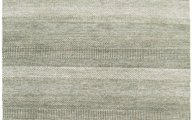 Olive Brown Grass Design Handmade 6X9 Modern Oriental Rug Contemporary Carpet