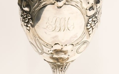 Ornate American Coin Silver Grape Chalice