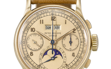 PATEK PHILIPPE. AN EXTREMELY RARE AND IMPORTANT 18K PINK GOLD...