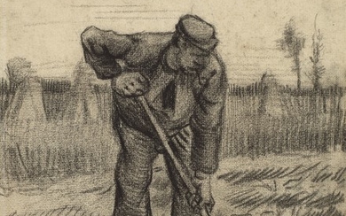 PEASANT DIGGING UP POTATOES, Vincent van Gogh
