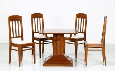 PIERO PORTALUPPI Table and four chairs.