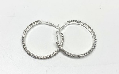 Pair Of Semi-Precious CZ Diamond Sterling Silver 925 Earrings
