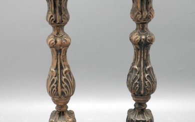 Pair of 925 Silver Shabbat Candlesticks made by Hazorfim