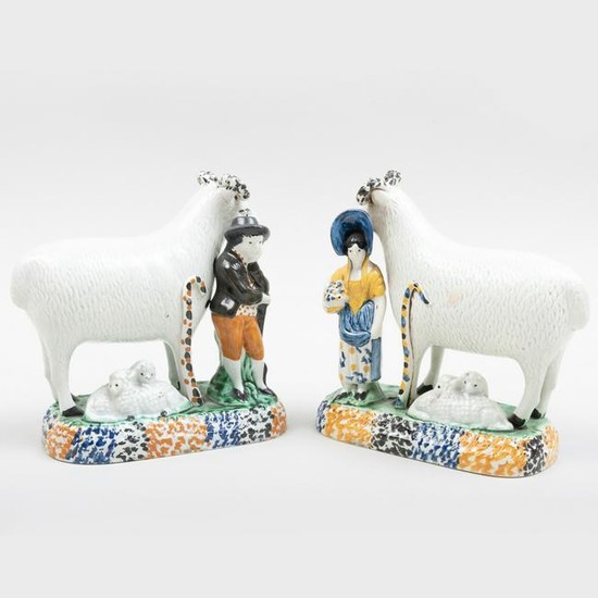 Pair of Staffordshire Pearlware Shepherd and