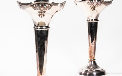 Pair of Thomas Goode Silver-plated Trumpet Vases