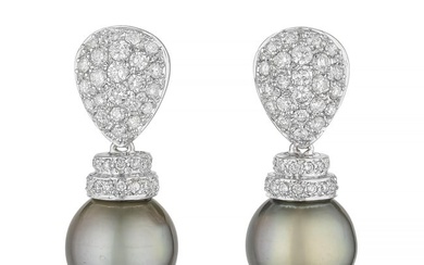 Pearl and Diamond Earclips