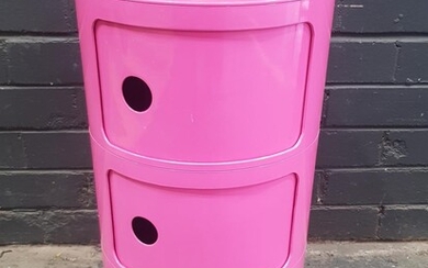 Pink 3 Tier Barrel Bedside (h:58 x d:32cm)