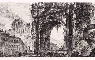 Piranesi, Giovanni Battista (1720-1778). "Arco di Rimino fabbricato da Augusto"....