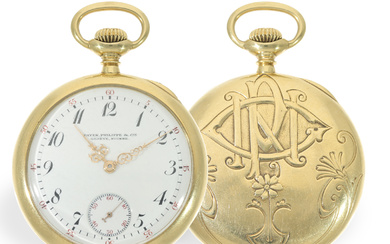 Pocket watch: historically interesting, very fine Patek Philippe with Art Nouveau case, Geneva 1909