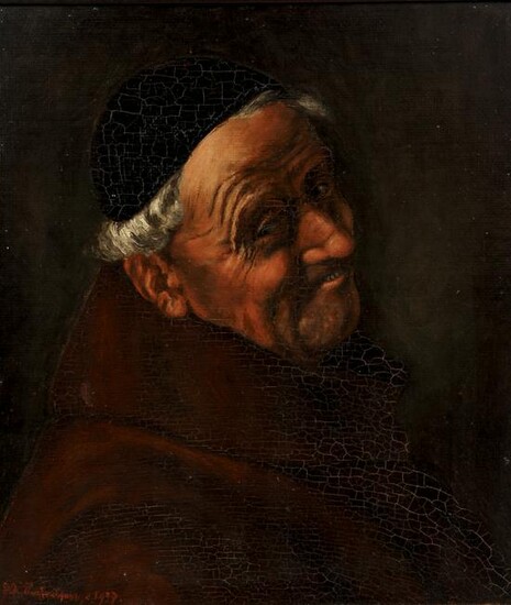 Portrait of an Old Monk Oil on Panel 1937