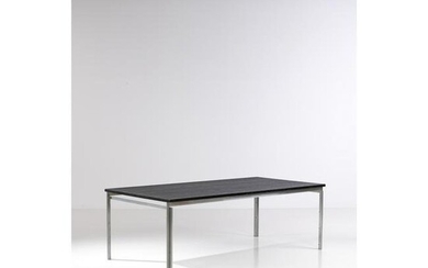 Poul Kjaerholm (1929-1980) Model PK55 Dining table Painted wood and chromed steel Edited by Fritz