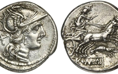 Prawn series, Denarius, Rome, ca. 179-170 BC; AR (g 3,97;...