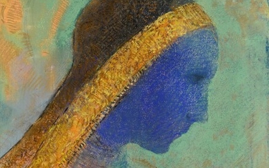 Profil bleu | 《藍色側面像》, Odilon Redon