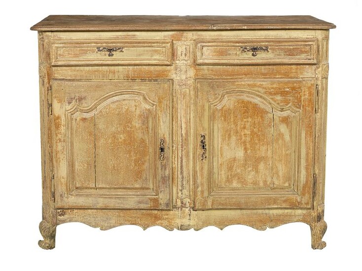 Provincial Louis XV Oak and Polychromed Buffet