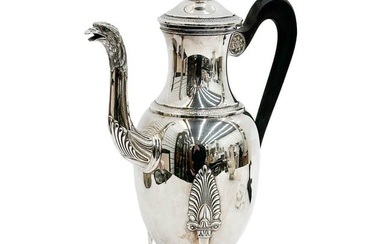 Puiforcat Paris Empire Style Sterling Silver Coffee Pot circa 1880