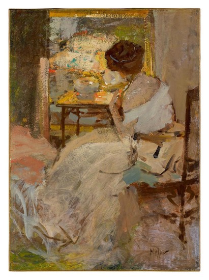 RICHARD EDWARD MILLER | WOMAN IN A WHITE DRESS (LADY IN A WHITE EVENING GOWN)