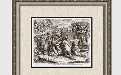 Raphael 1649 Engraving Vatican Moses breaks the tablet of the law