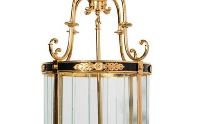 Regency Style Crystal and Brass Pendant light