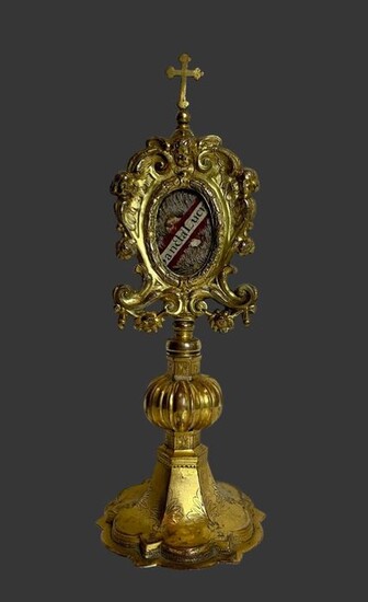 Reliquary - Renaissance - Bronze (gilt), Crystal, Textiles - Late 18th century