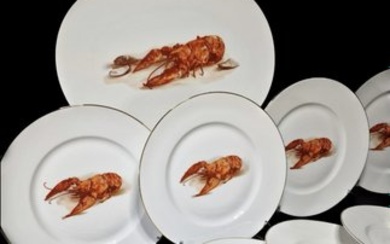 Richard Ginori - Table service - Shellfish, Fish Service - Lobster pattern - Porcelain