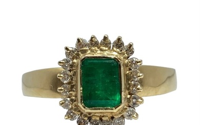Ring Yellow gold Diamond (Natural) - Emerald