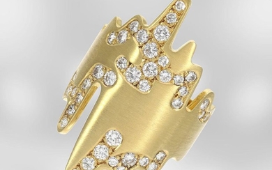 Ring: imaginative designer ring with diamonds, ca. 1,25ct,...