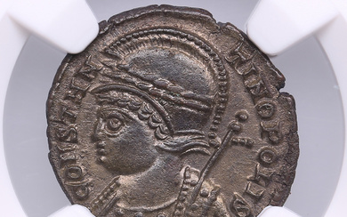 Roman Empire, Trier AE3/4 (BI Nummus) - Constantinian c. (AD 330-340) - NGC Ch AU