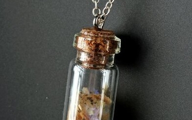 Roman Glass Iridescence in Bottle Necklace