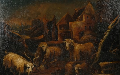 Roos, Philipp Peter, called Rosa da Tivoli (c. 1657-1706) attributed to Landscape with Goats.